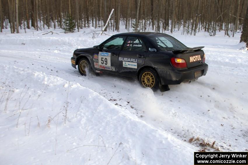Pat Moro / Ryan Johnson limp through the ranch stage in their Subaru WRX only to retire at the end of the stage.