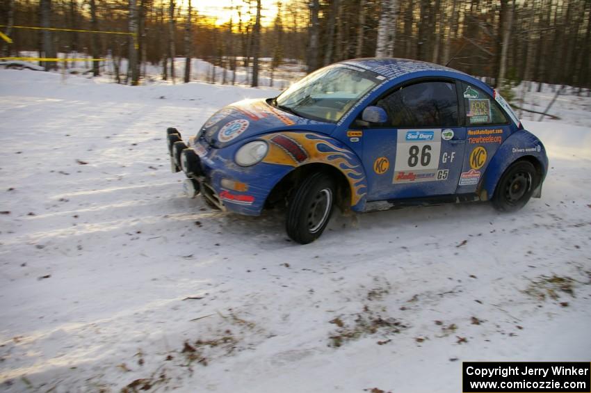 Mike Halley / Kala Rounds VW New Beetle ran in Group 5 for this event seen here on the ranch stage at sundown.