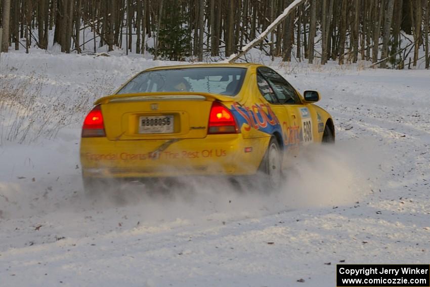 Pete Hascher / Scott Rhoades Honda Prelude drift through a left-hander on the ranch stage.