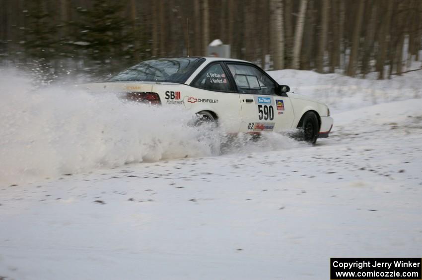 Joel Sanford / Jeff Hribar Chevy Cavalier throws a perfect dust plume while exiting a left-hander on the ranch stage.