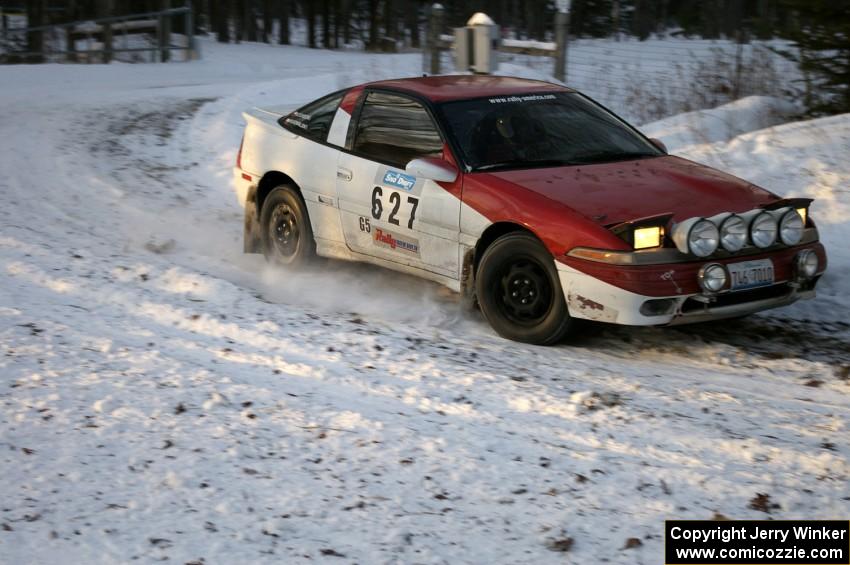 Marcin Kowalski / Marek Cichocki Mitsubishi Eclipse at a hairpin on the ranch stage.