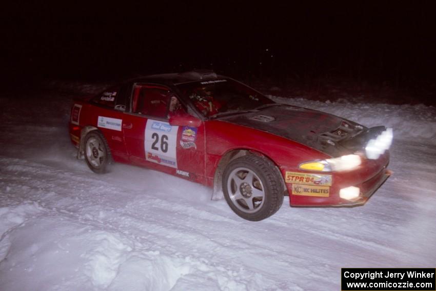 The Cary Kendall / Scott Friberg Eagle Talon drifts through the first corner of the evening running of the ranch stage.