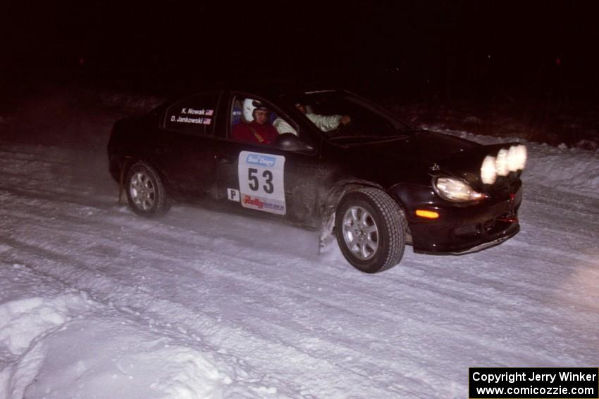 The Don Jankowski / Ken Nowak Dodge Neon ACR drifts through the first corner of the evening running of the ranch stage.