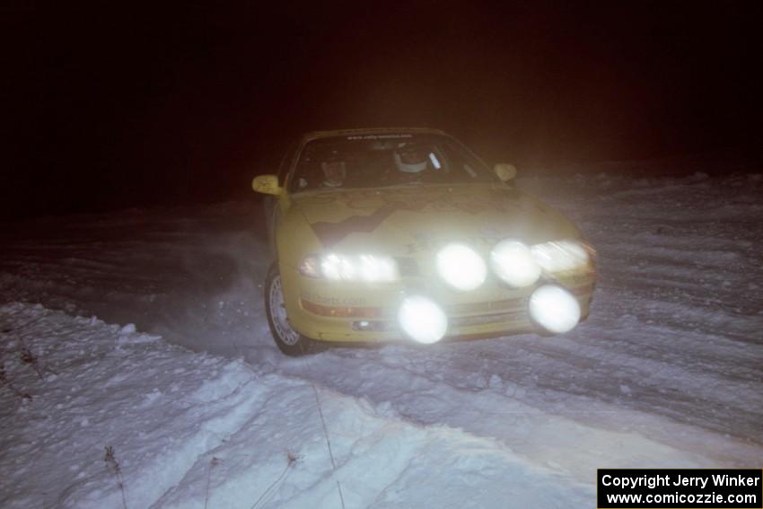 The Pete Hascher / Scott Rhoades Honda Prelude drifts through the first corner of the evening running of the ranch stage.