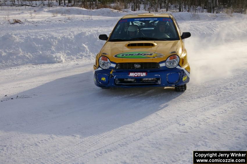 Pat Richard / Nathalie Richard led the start of day two in their Subaru WRX STi.