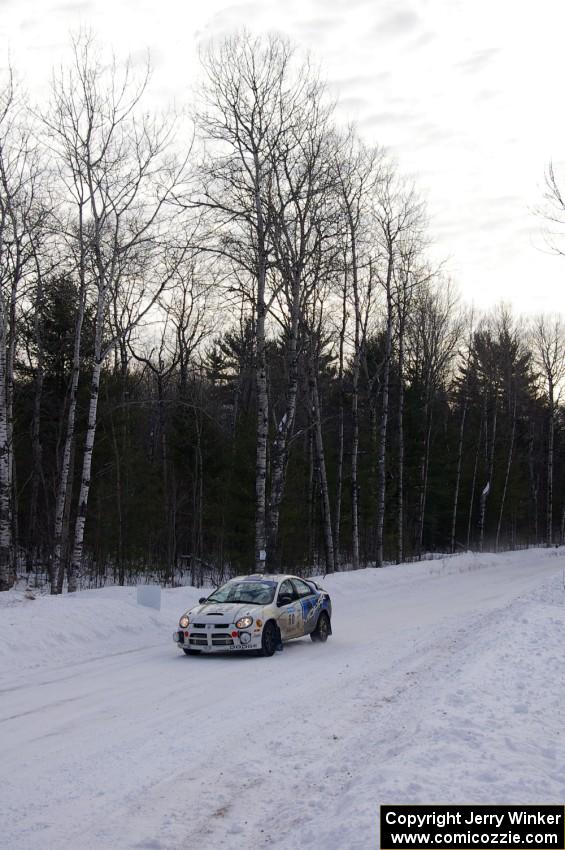 Bruce Davis / Jimmy Brandt Dodge Neon SRT-4 prepare for a left-hander on the first stage of day two.