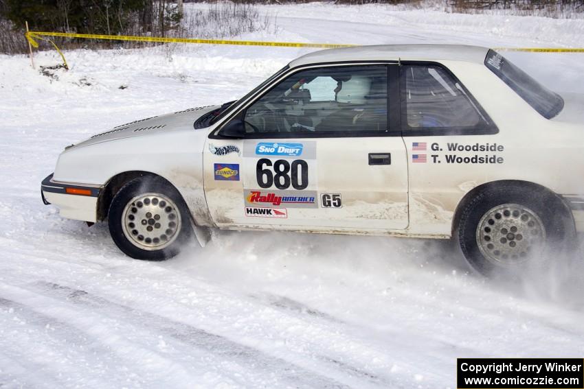 Greg Woodside / Tom Woodside set their Dodge Shadow into a nice drift.