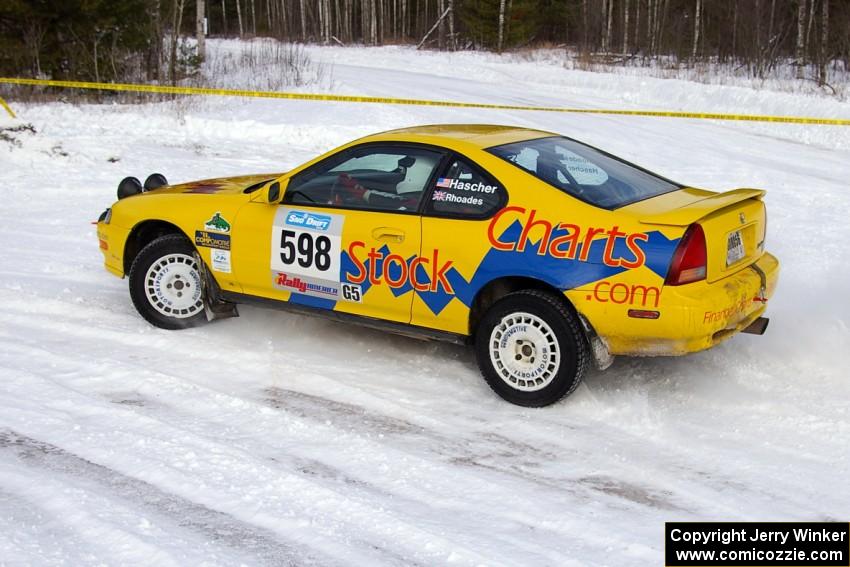 Pete Hascher / Scott Rhoades Honda Prelude exit a left-hander on the first stage of day two.