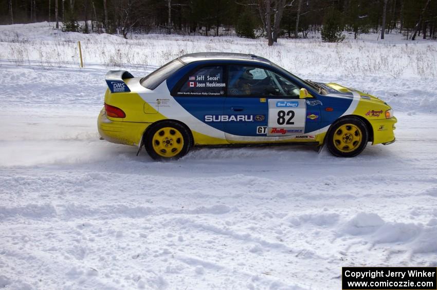 Joan Hoskinson / Jeff Secor Subaru Impreza 2.5RS on the first stage of day two of the rally.