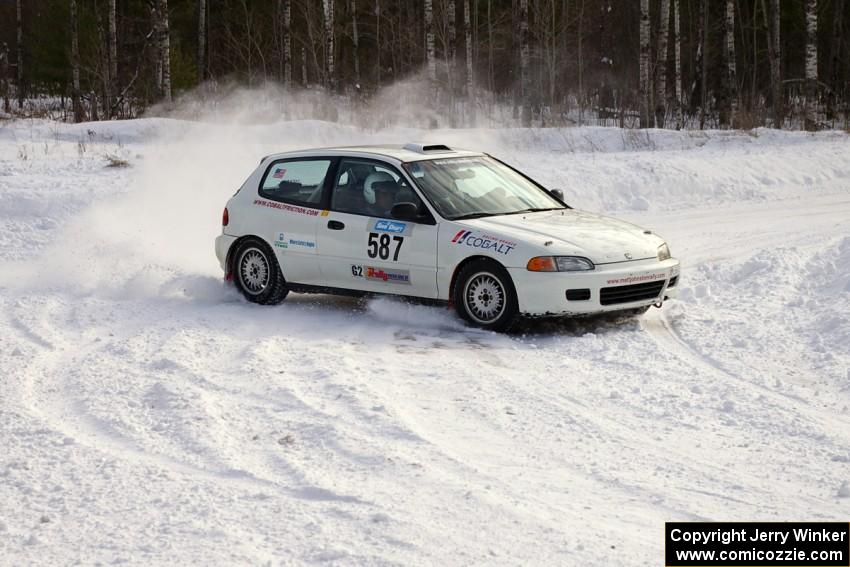 Matt Johnston / Alex Kihurani set up their Honda Civic perfectly at a 90-right on day two.