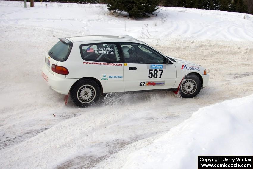 Matt Johnston / Alex Kihurani Honda Civic exits a 90-right on day two.