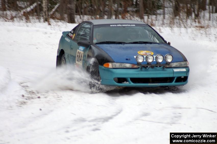 Adam Markut / John Nordlie try to keep their Eagle Talon on the road on day two of the rally.