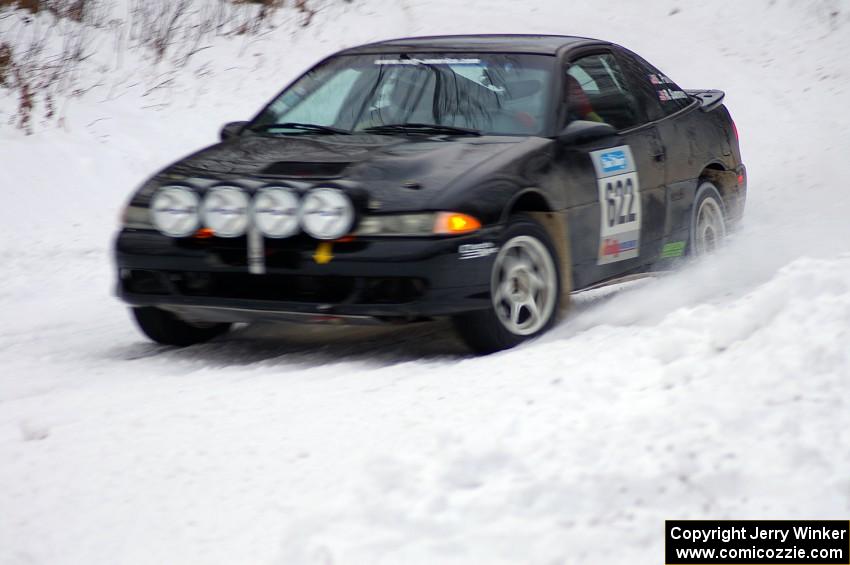 Larry Parker / Ray Summers Eagle Talon at a hairpin on the stage immediately after the final service.