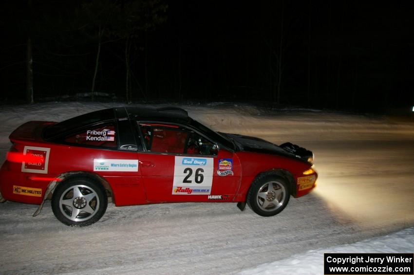 Cary Kendall / Scott Friberg at the flying finish of the penultimate stage in their Eagle Talon.