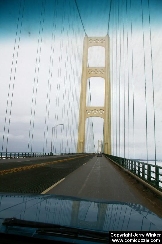 Crossing the Mackinack Island bridge back into the Upper Peninsula.