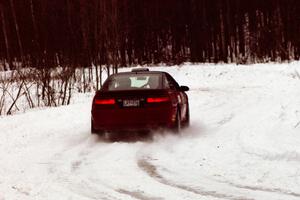 The Cary Kendall / Scott Friberg Eagle Talon accelerates out of a hard-right near the end of day two of the rally.