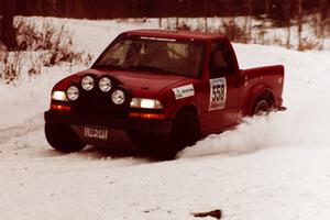 The Jim Cox / Mark Larson Chevy S-10 exits a hard-right near the end of day two of the rally.