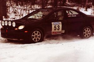 The Don Jankowski / Ken Nowak Dodge Neon ACR sets up for a hard-right near the end of day two of the rally.