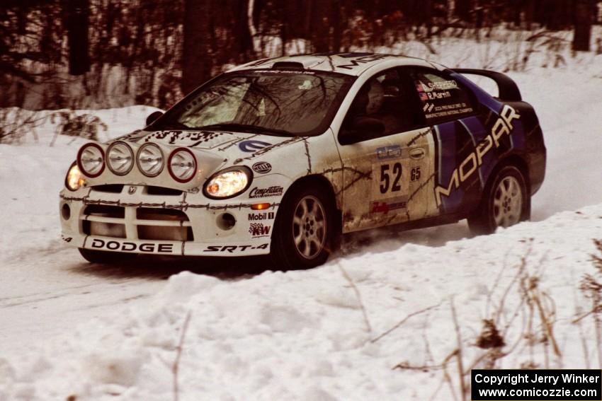 The Doug Shepherd / Bob Martin Dodge SRT-4 sets up for a hard-right near the end of day two of the rally.