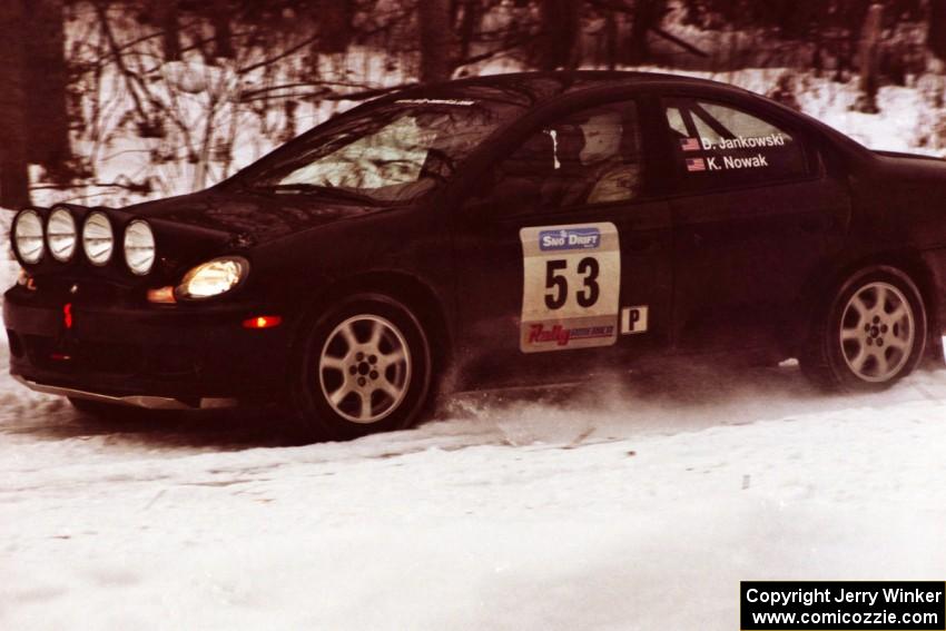 The Don Jankowski / Ken Nowak Dodge Neon ACR sets up for a hard-right near the end of day two of the rally.
