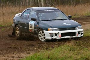 Mark Podoluch / Mariusz Malik Subaru Impreza at the Parkway Forest Rd. chicane.