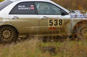 Robert Borowicz / Mariusz Borowicz Subaru WRX STi at speed on Parkway Forest Rd.