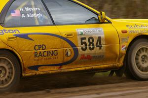 Al Kintigh / Heidi Meyers Subaru Impreza exits the Parkway Forest Rd. chicane.