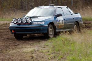 Erick Murray / Jeffrey Sonsino Subaru Legacy Turbo at the Parkway Forest Rd. chicane.