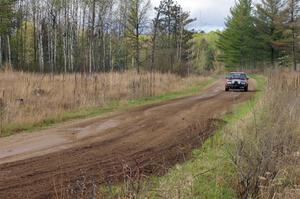 Dave Grenwis / Dan Goldman at speed down Parkway Forest Rd. in their VW GTI.