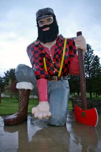 The legend of Paul Bunyan actually did start in the logging camps of Akeley. TRUE FACT!