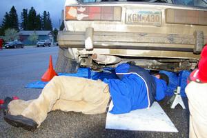 Chris Wilke / Mike Wren VW Rabbit gets undercarriage work done at Akeley service.