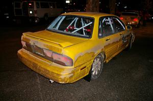 Erik Payeur / Adam Payeur Mitsubishi Galant had a bent right-rear when it came in (1).