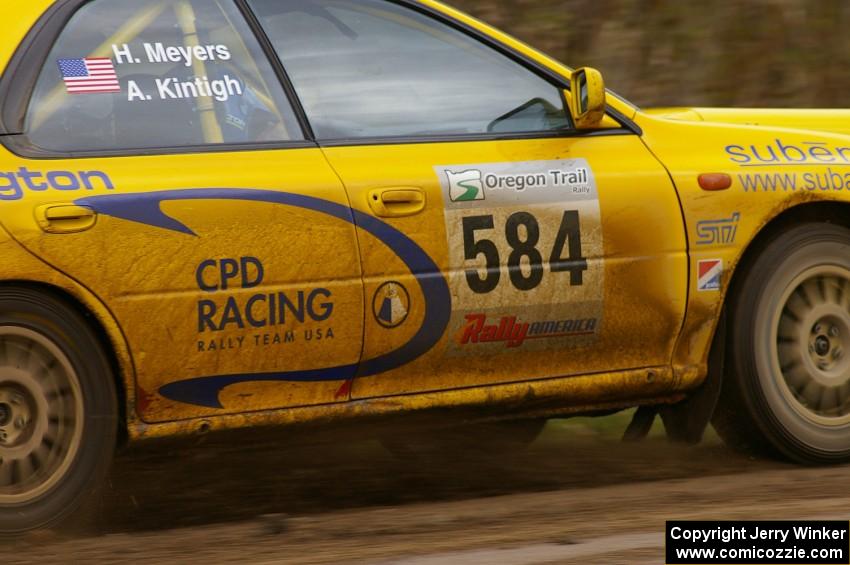 Al Kintigh / Heidi Meyers Subaru Impreza exits the Parkway Forest Rd. chicane.