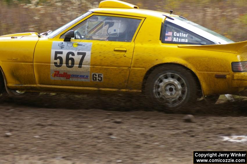 Bob Cutler / John Atsma Mazda RX-7 exits the chicane on Parkway Forest Rd.