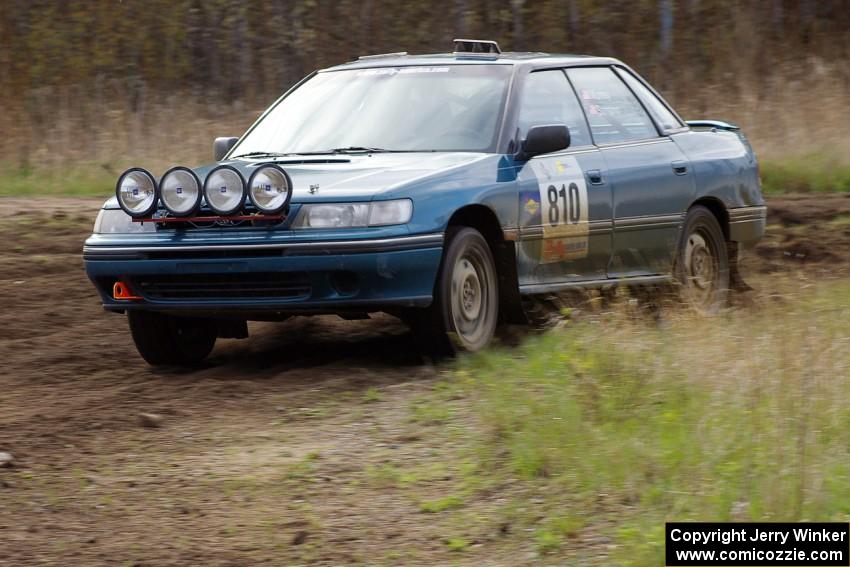 Erick Murray / Jeffrey Sonsino Subaru Legacy Turbo at the Parkway Forest Rd. chicane.