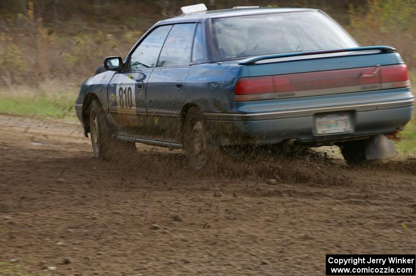 Erick Murray / Jeffrey Sonsino Subaru Legacy Turbo exits the Parkway Forest Rd. chicane.