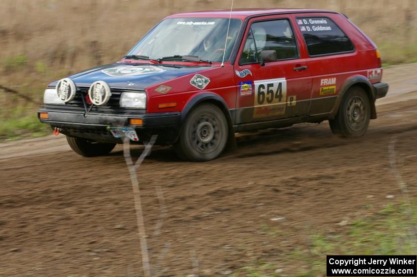 Dave Grenwis / Dan Goldman enter the chicane on Parkway Forest Rd. in their VW GTI.