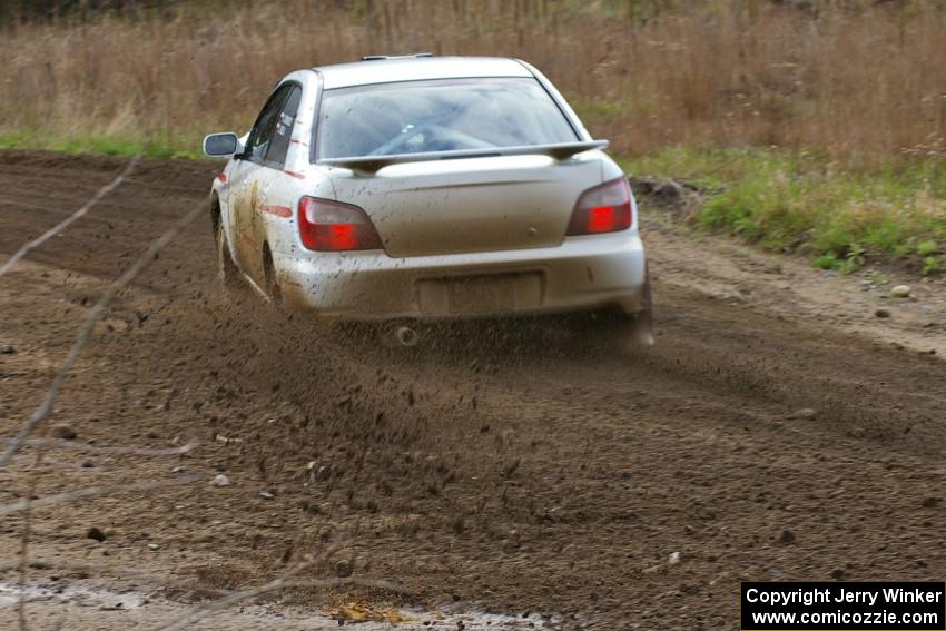 Yurek Cienkosz / Lukasz Szela Subaru Impreza RS at the chicane on Parkway Forest Rd.