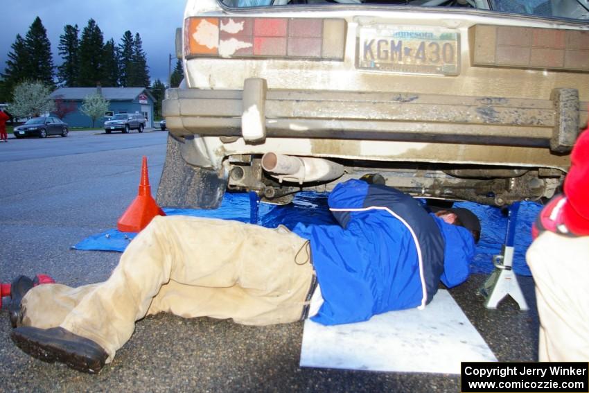 Chris Wilke / Mike Wren VW Rabbit gets undercarriage work done at Akeley service.