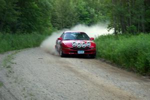 Erick Nelson / Greg Messler Ford Probe GT through a fast left-hand sweeper on SS2.