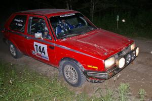 Paul Koll / Matt Wappler VW GTI prepares for a 90-right on SS4.