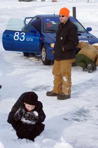 Will Cammack in front of the Mark Utecht / Brent Carlson / Dave Steen, Sr. / Matt Shaffer Subaru Impreza 2.5RS