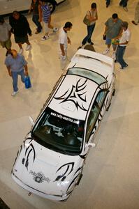 Overhead view of the Matt Iorio / Ole Holter Subaru Impreza on display at the Mall of America (2).