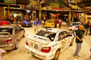 A wider view of the cars on display at the Mall of America (1).