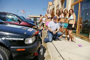 Brian Dondlinger / Dave Parps Nissan Sentra SE-R and high-school tennis car wash girls.