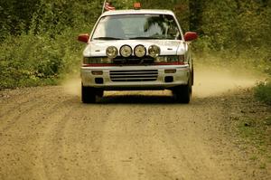 Todd Jarvey / Rich Faber Mitsubishi Galant VR4 ran as Car 0 seen here on Halverson Lake, SS1.