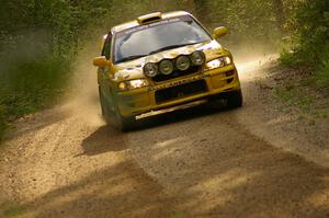 Doug Havir / Scott Putnam Subaru Impreza at speed near the finish of Halverson Lake, SS1.