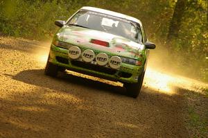 Doug Shepherd / Pete Gladysz opted to run their old Mitsubishi Eclipse at Ojibwe seen here on Halverson Lake, SS1.