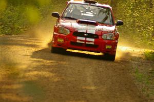 Pat Richard / Nathalie Richard Subaru WRX STi near the end of Halverson Lake, SS1.