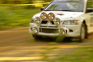 Tim Paterson / John Allen Mitsubishi Lancer Evo VIII is seen here at speed on SS1, Halverson Lake.